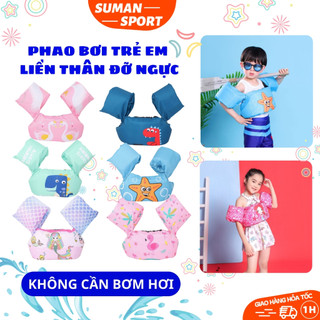 Áo phao liền thân trẻ em tập bơi cho bé trai bé gái chống lật đỡ ngực liền thân, phao tay ,phao cổ