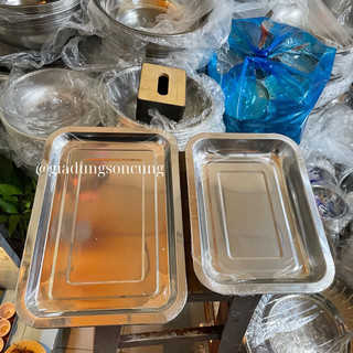 Mâm chữ nhật inox nhỏ, khay inox nhỏ