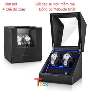 Hộp đựng đồng hồ tự động lên dây 2 chiếc đồng hồ
