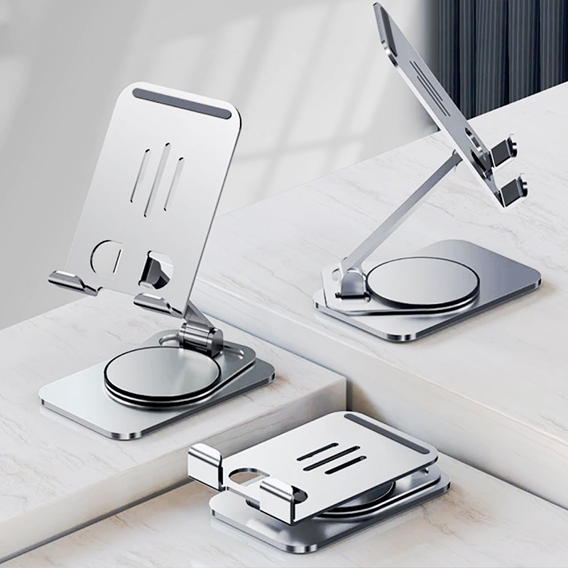 Giá đỡ điện thoại - ipad - máy tính bảng tablet K61 bằng hợp kim nhôm gấp gọn để bàn xoay 360 độ [K6