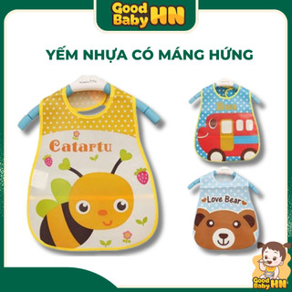 Yếm ăn dặm chống thấm có máng hứng cho bé - 𝐘𝟓