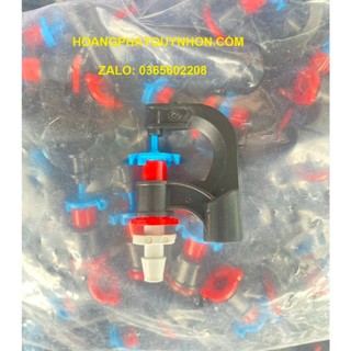 Béc tưới AG08 kèm khởi thủy 6mm, combo 100 bộ, màu đỏ, lưu lượng 120 lít, tưới gốc phun mưa, có miếng chặn