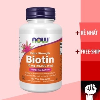 Biotin | now biotin 10000 mcg - viên uống mọc tóc, đẹp da, tốt cho móng - chính hãng muscle fitness
