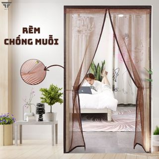  Rèm Cửa Dán Tường Kích thước 100x220cm Màn Chống Muỗi Tự Động Đóng  Kèm băng keo dán  