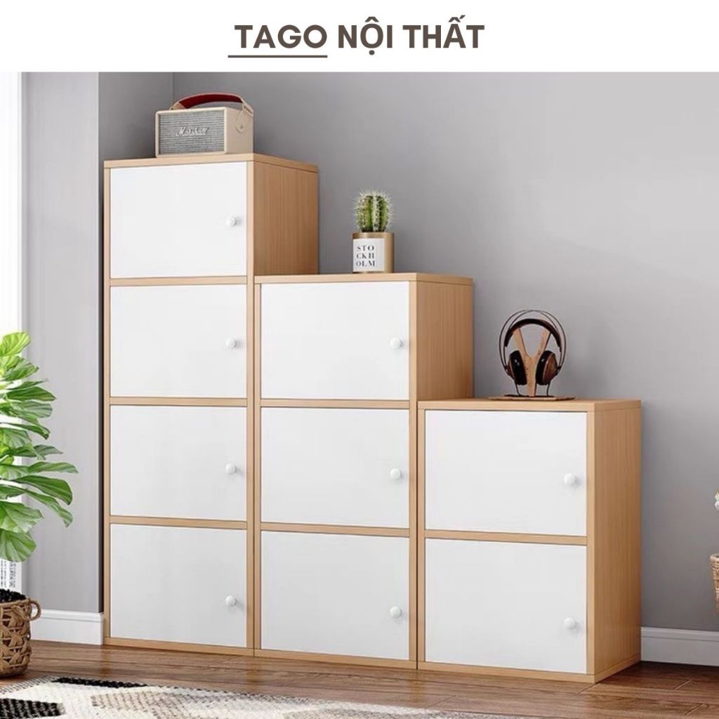 Tủ tổ ong nhiều tầng có ngăn tủ đa năng, đựng đồ kệ sách gỗ để đồ, phong cách hiện đại TAGO ND55 | BigBuy360 - bigbuy360.vn