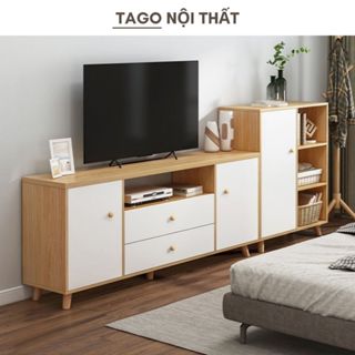 Kệ tivi phòng khách phong cách Bắc Âu dễ dàng kết hợp với nhiều mẫu bàn trà và ghế sofa ND59