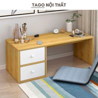 Bàn trang điểm bệt có ngăn kéo, bàn bệt có ngăn kéo chất liệu gỗ MDF phủ Melamine nội thất TAGO ND65