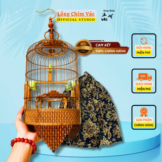 Lồng Chim Khuyên, Lồng Chim Hút Mật Đục Trạm Đốt Trúc Full 360 Đầy Đủ Phụ Kiện Cao Cấp