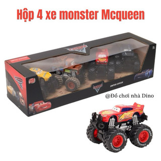 Đồ chơi xe monster lightning mcqueen car [Full hộp 4 xe] - vương quốc xe hơi - xe đồ chơi quái xế
