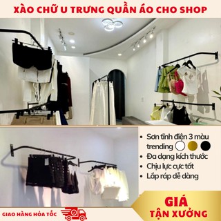 [ Giá xưởng ] Thanh (xào), kệ treo quần áo bắn tường chữ U ngang 80cm, 1m, 1m2, 1m5 sắt sơn tĩnh điện cao cấp VNS-001