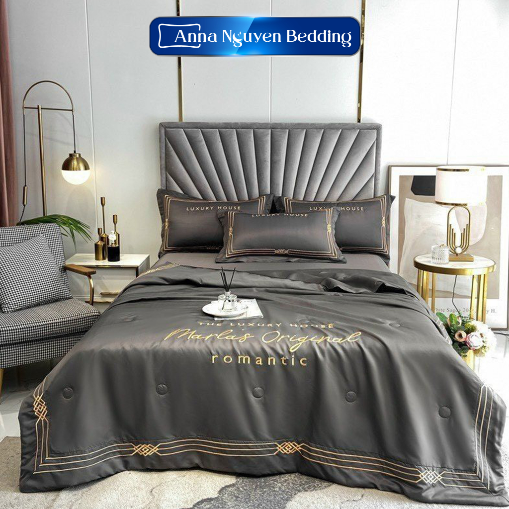 Bộ Chăn Ga Gối Đệm Phi Lụa Nhập Khẩu Drap Giường Phi Bóng Cao Cấp Bo Chun Drap