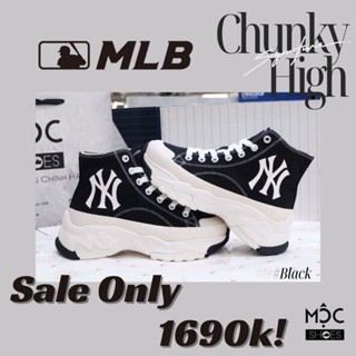 [CHÍNH HÃNG] Giày Sneaker MLB Chunky High Canvas Cổ Cao - logo NY  màu Đen - CODE: 32SHU1111-50L