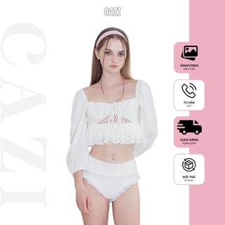 Cazi Marry Top - Áo rút dây tay bồng