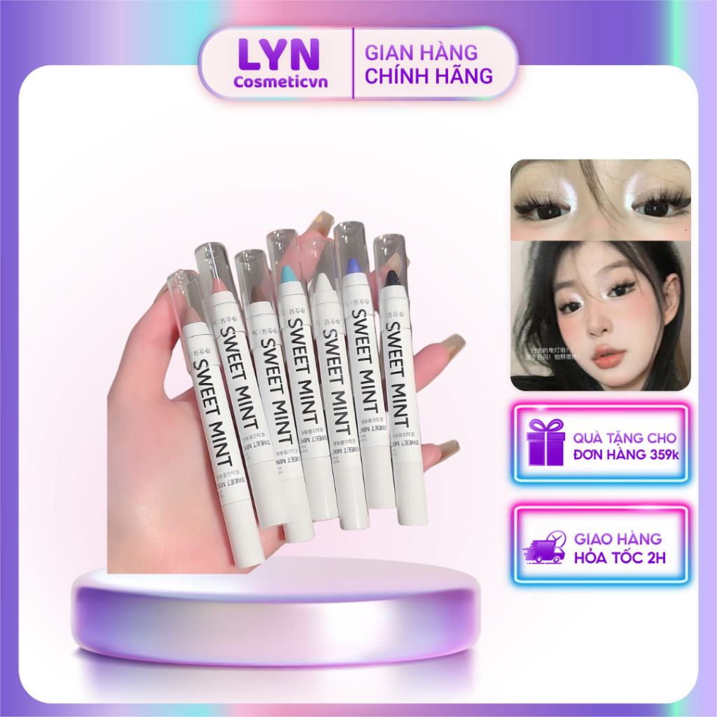 Bút nhũ mắt vỏ trắng SWEET MINT dạng bút chì gọt bắt sáng hot trend sweetmint (Bản Dupe NYX Jumbo hi