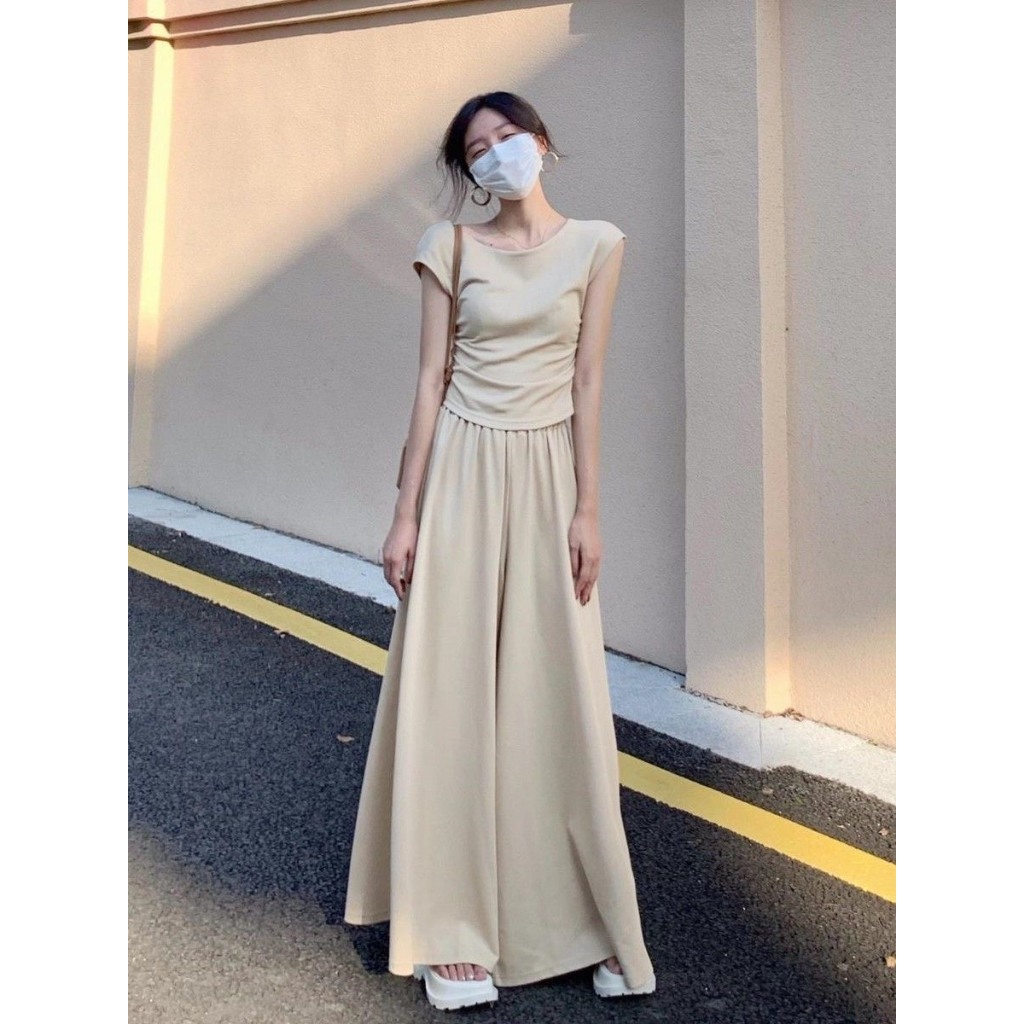 Set bộ đồ áo+quần xuông ống rộng hack dáng hàng Quảng Châu cao cấp xu hướng Hàn Quốc XIMIMI SP181 | BigBuy360 - bigbuy360.vn