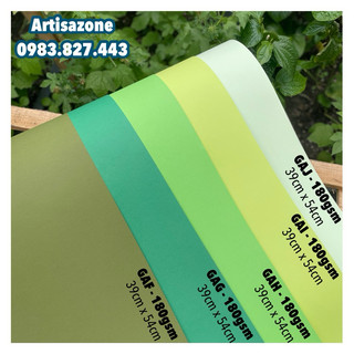 Giấy mỹ thuật tông màu xanh lá (Kích thước: 39cm x 54cm or 35cm x 50cm) - Đọc kỹ mô tả sản phẩm