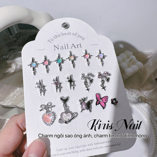 Charm ngôi sao đá mắt mèo óng ánh đính móng