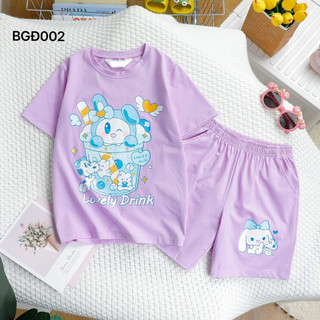 Bộ cộc bé gái size đại JAMIKIDS, set áo cotton quần đùi 4 chiều size đại xuất mềm mát 20-46kg BGD002