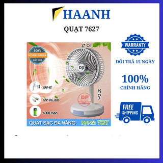 QUẠT SẠC ĐỂ BÀN CÓ ĐÈN LED ĐA NĂNG DP 7627 cảm ứng qncase
