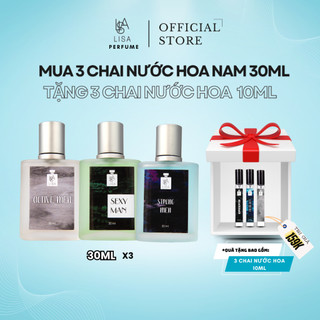 Combo mua 3 chai nước hoa 30ml dành cho nam - tặng ngay 3 chai nước hoa 10ml