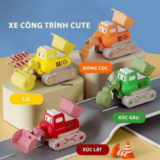 Đồ chơi xe ô tô công trình xây dựng cute nhấn cót cho bé - đồ chơi cho bé trai mô hình xe công trình máy xúc, múc, xe lu