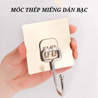 Móc thép miếng dán bạc dán tường chịu lực siêu dính treo đồ gọn gàng
