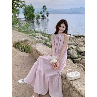 VÁY MAXI XANH CỔ YẾM