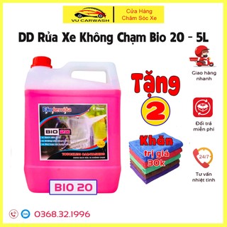 Dung Dịch Rửa Xe Không Chạm - Nước Rửa Xe Ô Tô, Xe Máy Ekokemika - Bio 20 - 5L(hàng chính hãng) TẶNG 2 KHĂN LAU KHÔ