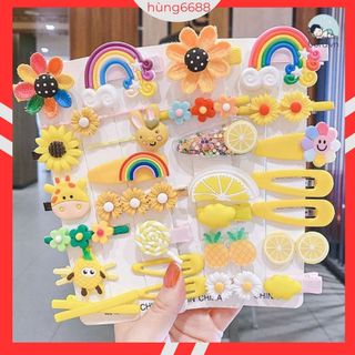 Kẹp tóc cho bé gái Set 14 chiếc họa tiết rất dễ thương phiên bản Hàn Quốc MA11,12
