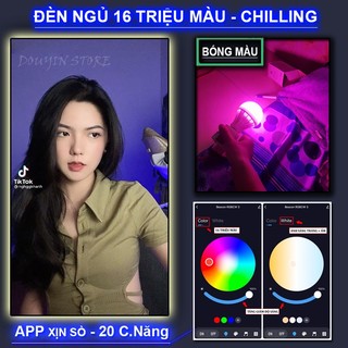 🔥(KÈMĐUI) Đèn led quay tiktok 16 triệu màu decor phòng ngủ chill nháy theo nhạc, BóngĐèn thông minh đui e27