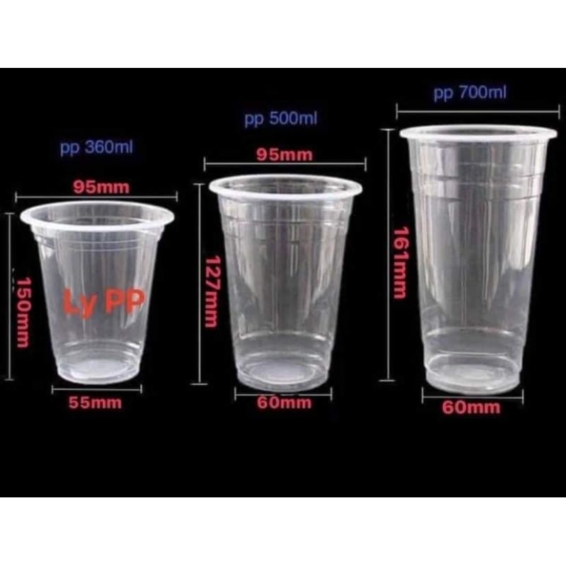 500Ly Nhựa Dùng 1 lần giá rẻ, ly nhựa PP , ly trà sữa