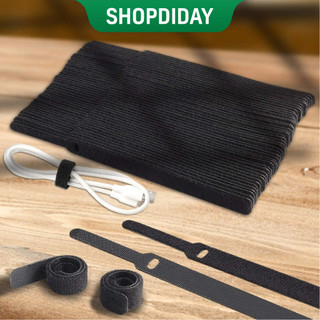 Dây dán quấn chống rối buộc gọn dây điện dây cáp, dây băng dính gai velcro tự dính 15cm có lỗ sỏ nhiều màu d25