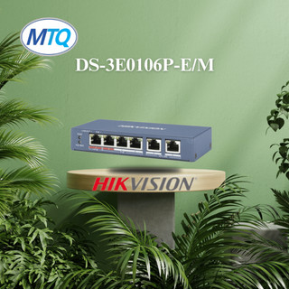 Switch mạng 4 cổng PoE Hikvision DS-3E0106P-E/M 2 cổng uplink 10/100Mbps