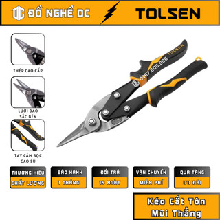 Kéo cắt tôn mũi thẳng 10''250mm 30022 tolsen thép cr-v dụng cụ chuyên cắt những tấm tôn inox, tấm sắt thép