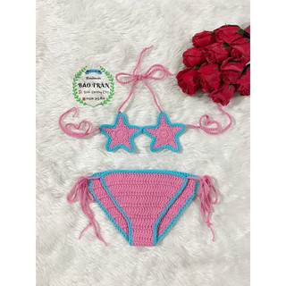 (Sẵn) Bikini len handmade sao biển hồng