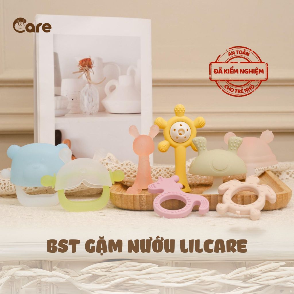 [ĐÃ KIỂM NGHIỆM] [TẶNG HỘP] Đồ Chơi Gặm Nướu Silicon Organic Mềm, An Toàn Cho Bé LiLcare