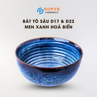 Bát Tô Sâu Men Xanh Hoả Biến D17 & D22 ( 2 size) - Bát Tô Cup - Gốm Sứ Cao Cấp Bát Tràng
