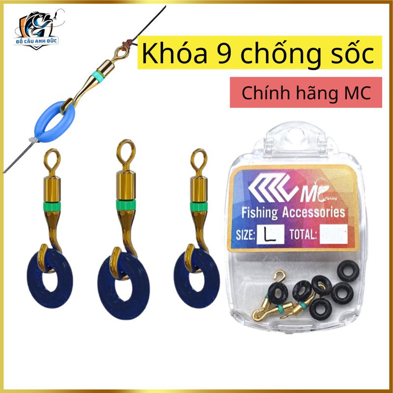Khoá link mani 9 chống sốc buộc trục câu đài, câu đơn chống xoắn MC Fishing