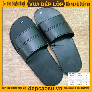 Dép cao su 1 quai ngang, thủ công của Vua dép lốp Phạm Quang Xuân, ảnh thật, bảo hàng và sẵn hàng