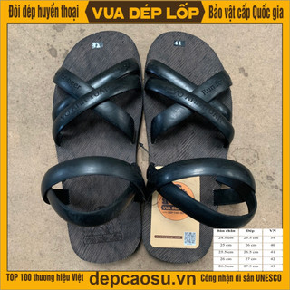 Dép cao su 5 quai giải phóng máy bay bố vải mài, dép Bác Hồ thương hiệu Vua Dép Lốp Phạm Quang Xuân