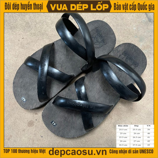 Dép 4 quai Khe Sanh máy bay vải mài thủ công, Vua Dép Lốp Phạm Quang Xuân, chính hãng, có bảo hành