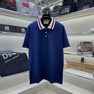 Áo Polo Nam Cổ Bẻ Vải Cotton Gai Cá Sấu Xanh Than Trơn Phối Cổ Chun Dệt Sọc Be Đỏ Cúc Vàng Siêu Cấp Cho Các Boy Phố 2025