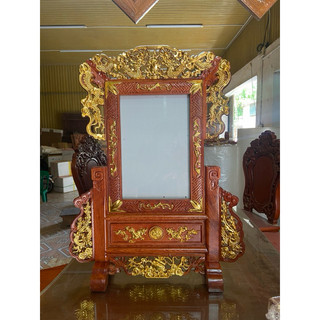 Khung ảnh thờ tứ linh gỗ hương đá