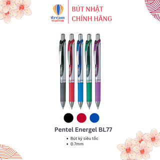  Bút Gel Nhật Bản Pentel Energel dạng bấm BL77| Bút Gel 0.7mm Siêu Nét và Siêu Mượt, Đảm Bảo Chữ Ký Hoàn Hảo
