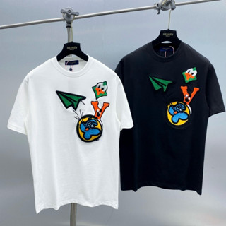 Áo phông nam nữ Premium cotton Eo Vì thêu hoạ tiết máy bay hoạt hình bông xù cao cấp