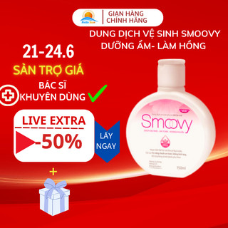 Dung dịch vệ sinh phụ nữ Smoovy làm hồng vùng kín dưỡng ẩm khử mùi, gel nước phụ khoa cho phụ nữ nam giới 150ml