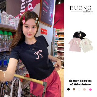 Áo thun gân hàng xuất xịn - Áo thun nữ cổ tròn ôm body duongcollection
