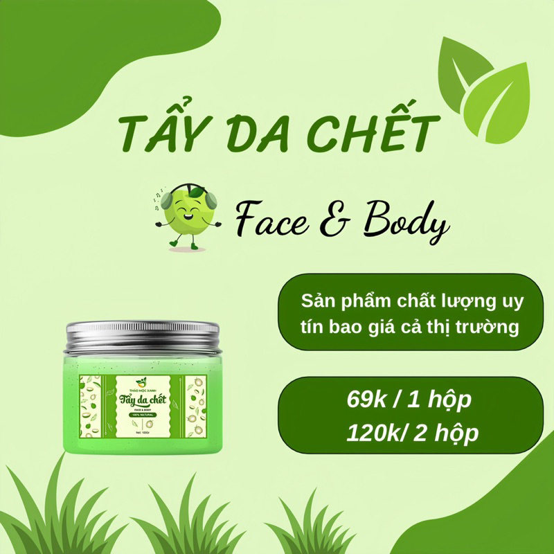 [Siêu Phẩm] Tẩy Da Chết Thảo Mộc Xanh 100g