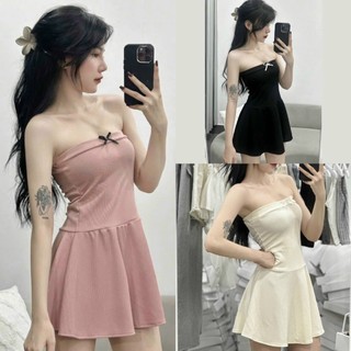 Đầm Ống đính nơ dáng xòe quyến rũ cho nữ m766
