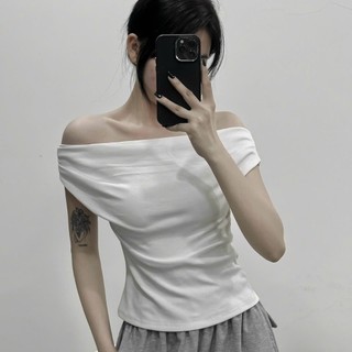 Áo  mặc được 5 kiểuTrễ Vai Cộc Tay Nữ kiểu bẹt vai mùa hè- m764